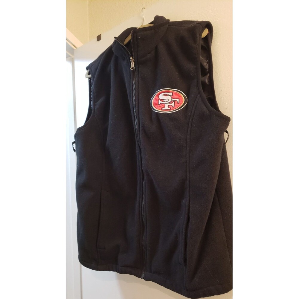 Men's (Official NFL) Black San Francisco 49ers Fleece Full-Zip Vest Size XL